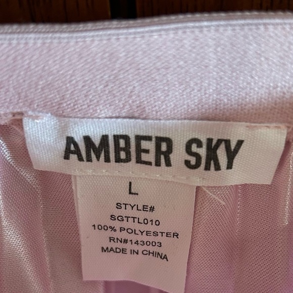 Amber Sky/ Pink Pleated Skirt/ size /L / embellished bottom / STUNNING - Picture 6 of 7